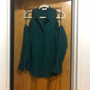 Equipment Long Sleeve Shoulder Cut-out Blouse